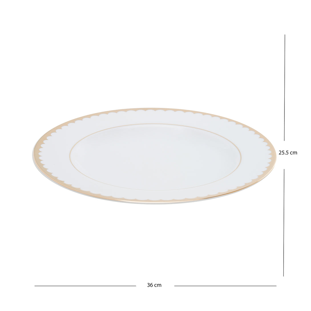 Shop Classic White Rice Platter with Gold Scallop Design - at Best ...