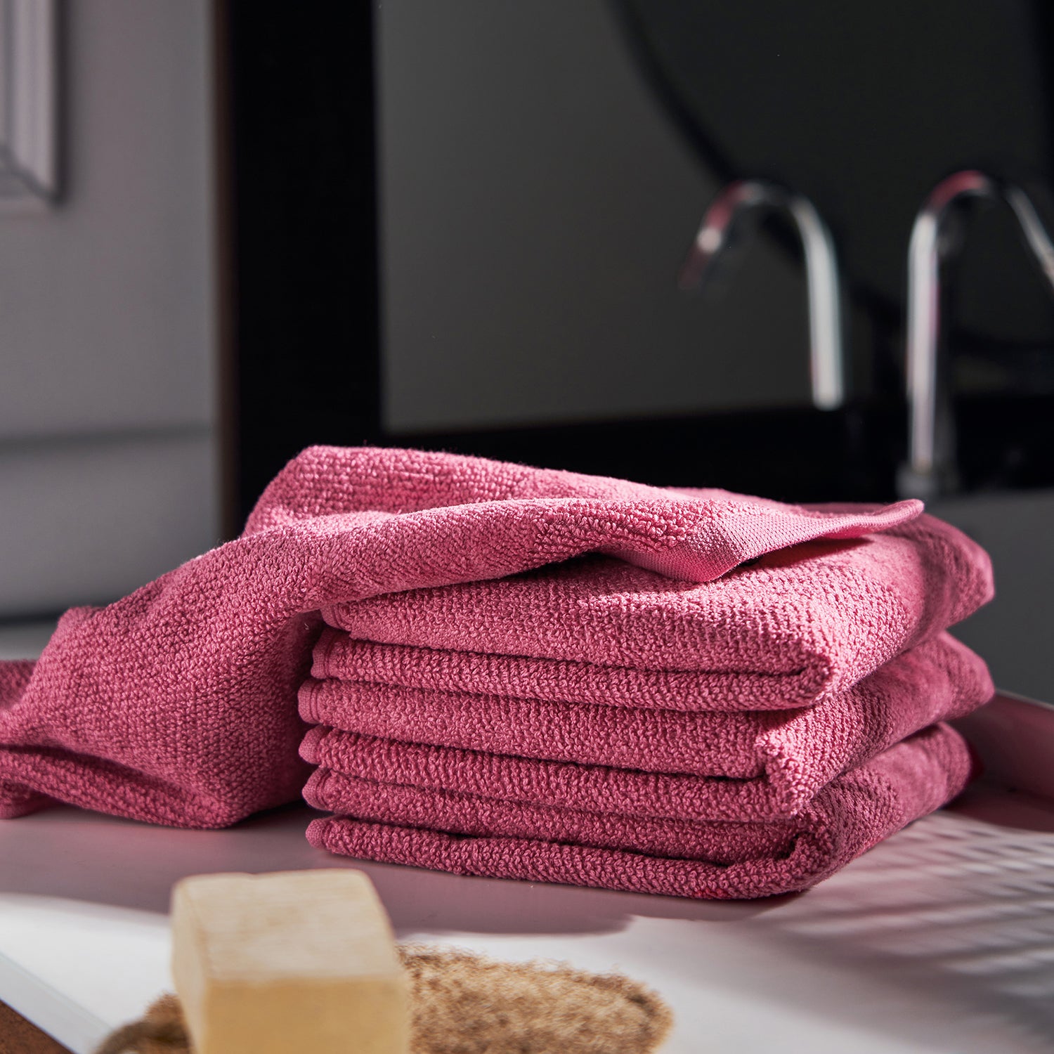 Pink face 2024 towels