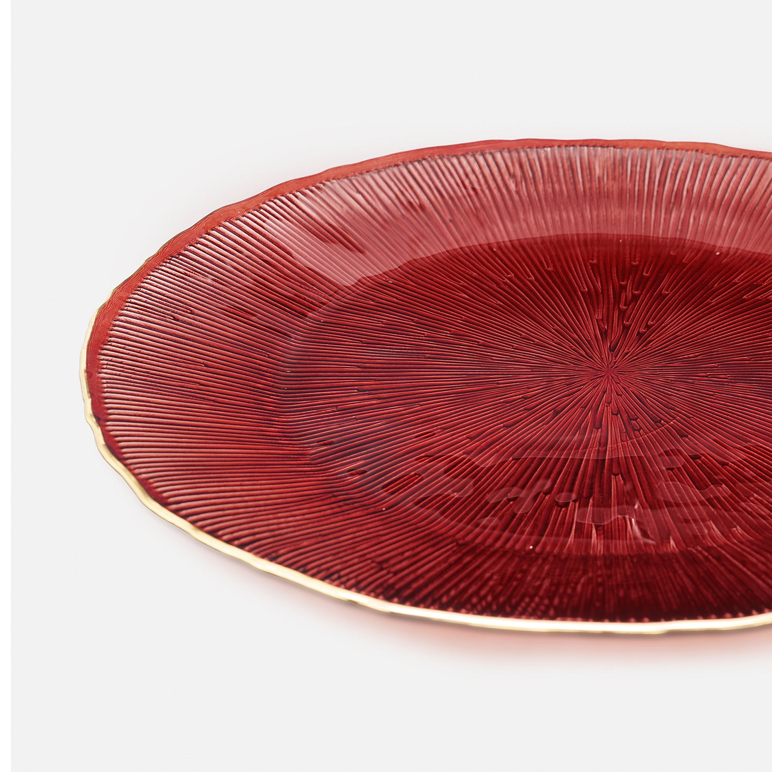 Shop Set Of 2 Red Radial Glass Charger Plates At Best Price Online In   8907895105631 6 