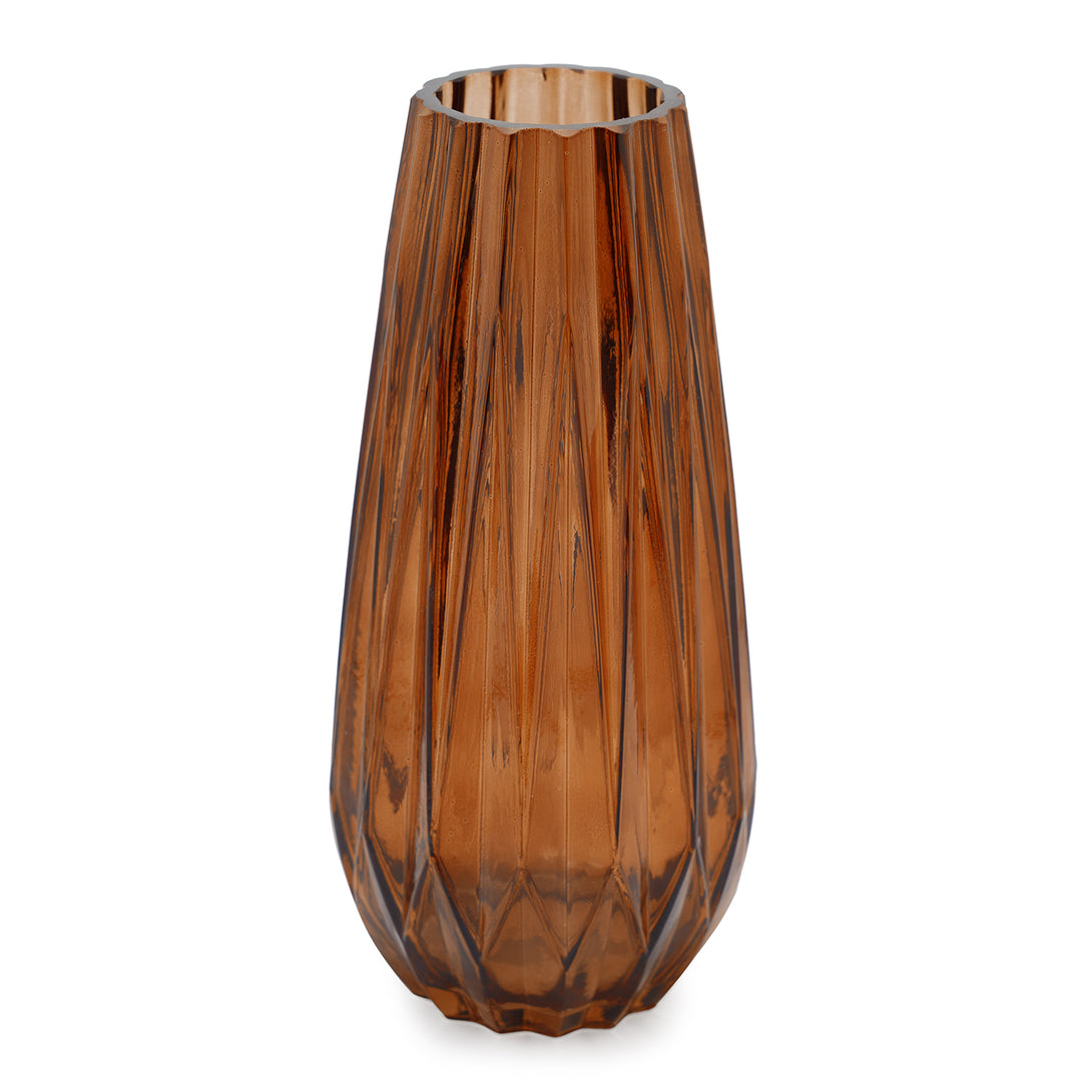 Shop Dark Brown Diamond Textured Glass Vase - Large - at Best Price ...