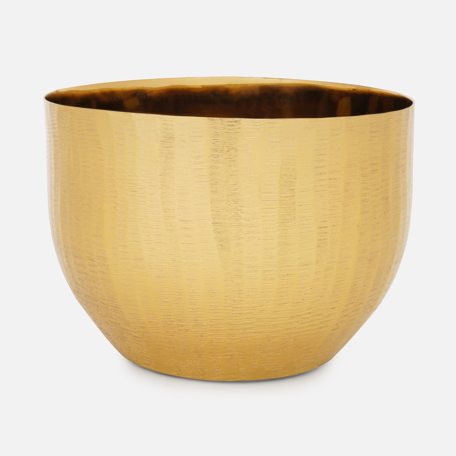 Shop Gold Metal Textured Round Bowl Large at Best Price Online