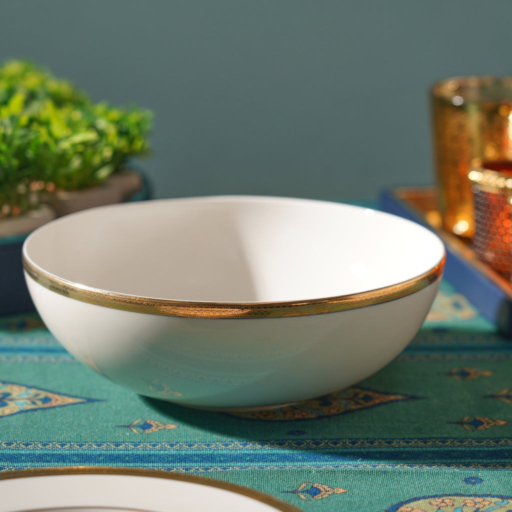 White and Gold high quality Eggshell Bowl Large