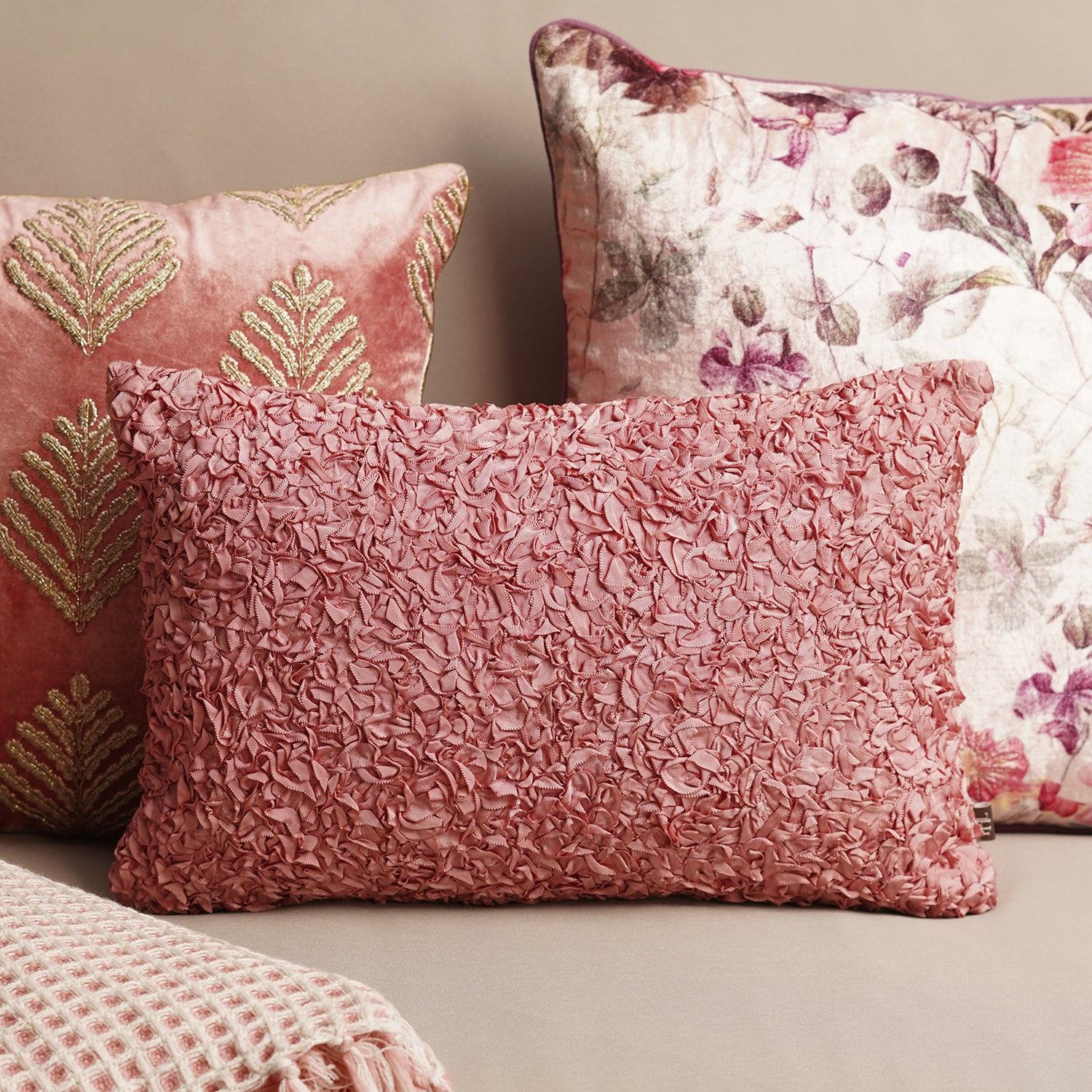 Pastel pink cushion covers best sale