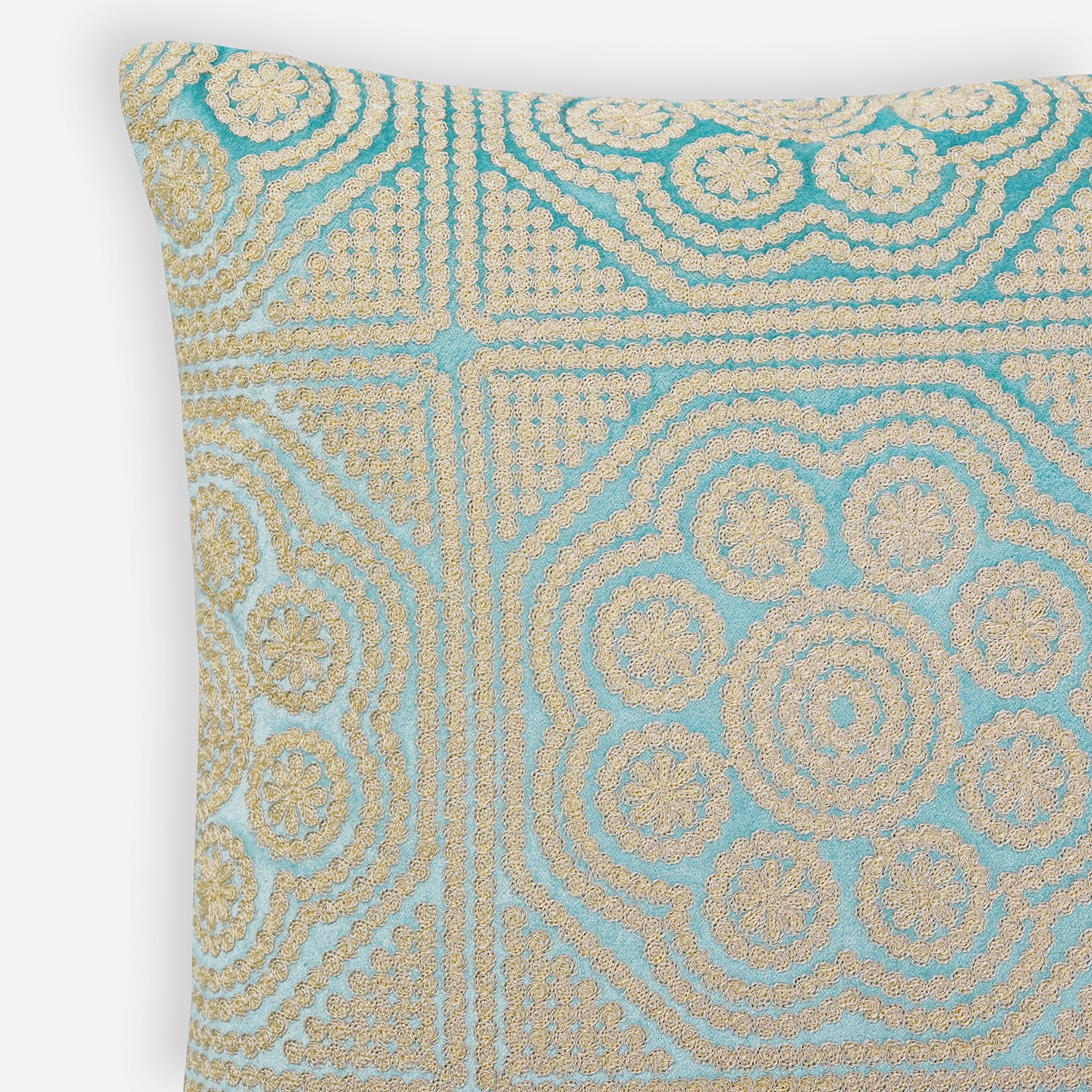 Shop Light Blue Ari Embroidered Square Cushion Cover - at Best Price ...