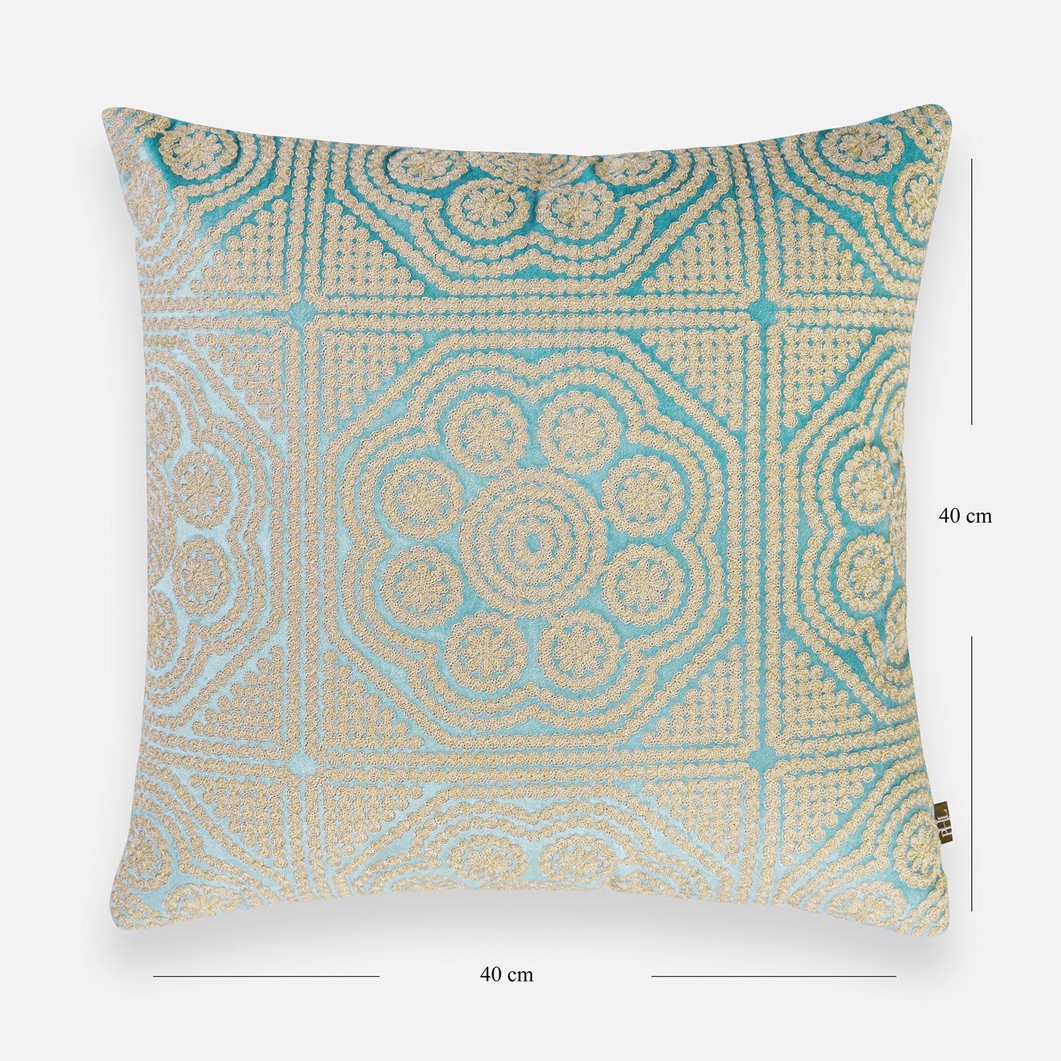 Shop Light Blue Ari Embroidered Square Cushion Cover - At Best Price 