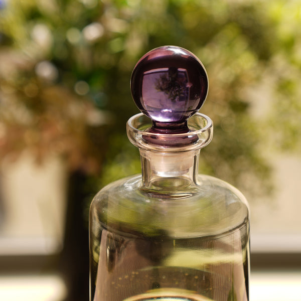 Green & Purple Ombre Glass Decanter