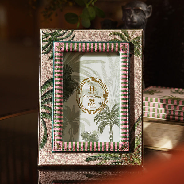 Beige & Green Palmero Printed Faux Leather Photo Frame