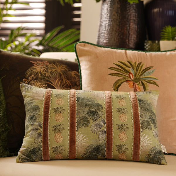 Green Ananas Rectangle Cushion Cover