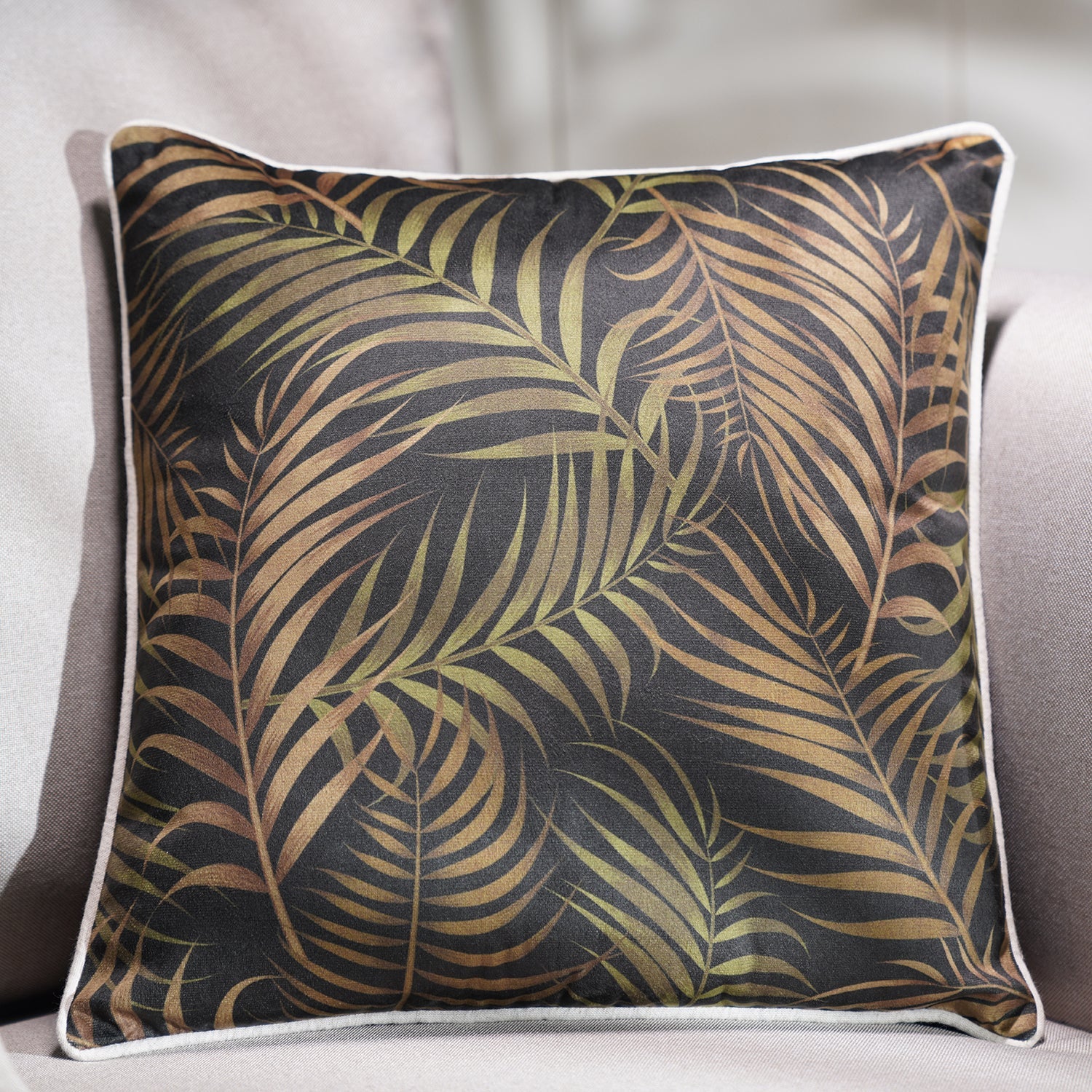 Shop Velvet Leaf Print Cushion Cover at Best Price Online in India