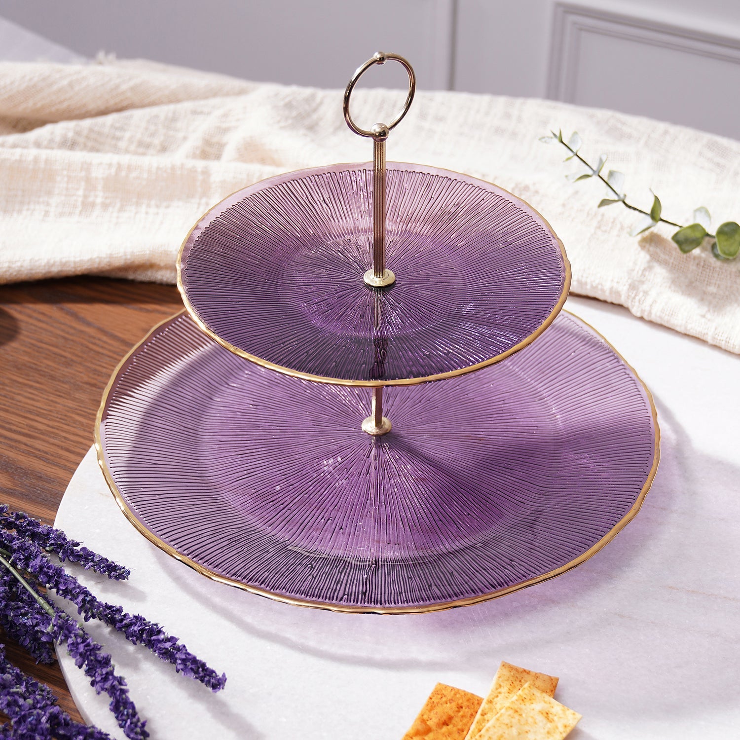 Shop Purple Radial Glass Cookie Stand at Best Price Online in India