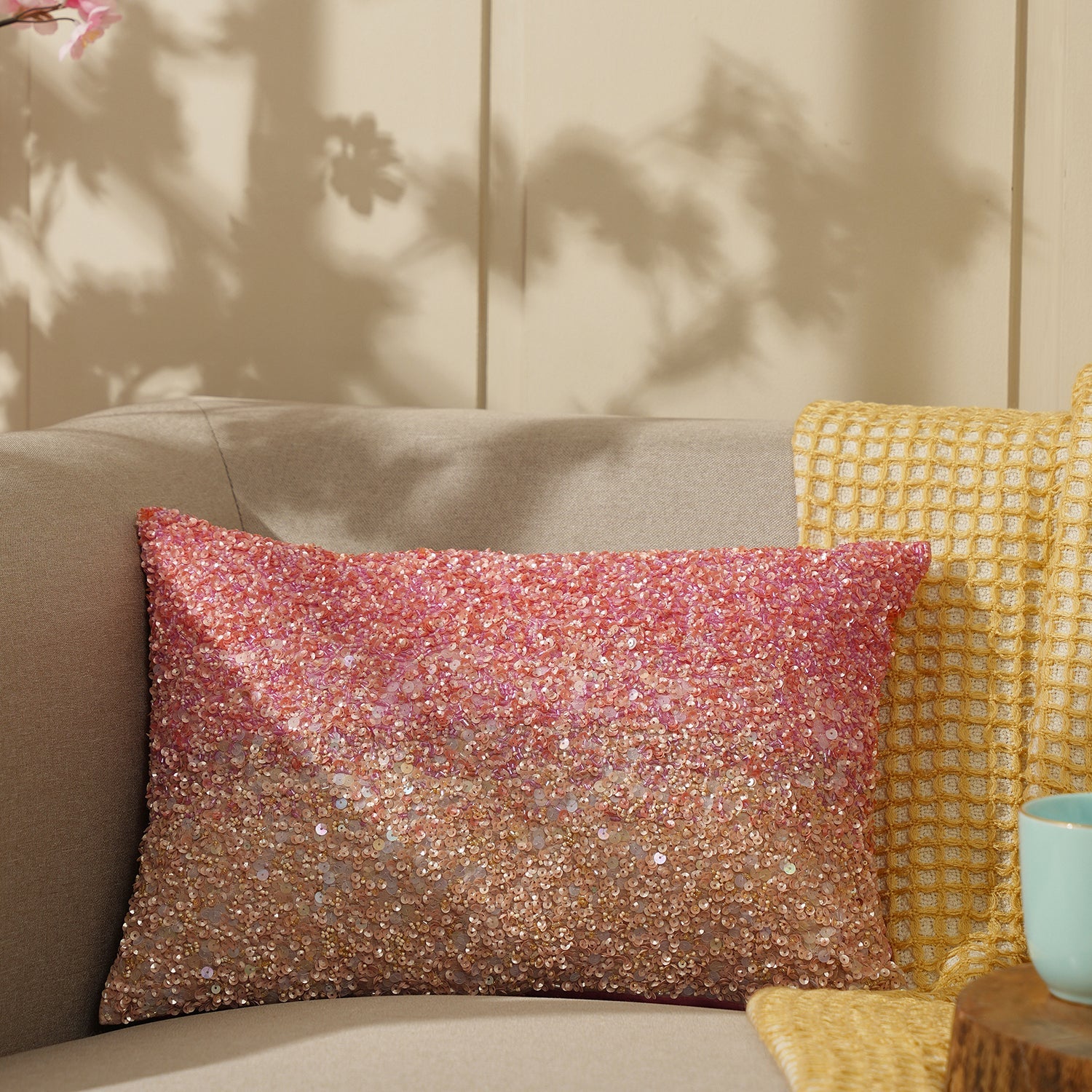 Pink and cream cushions hotsell