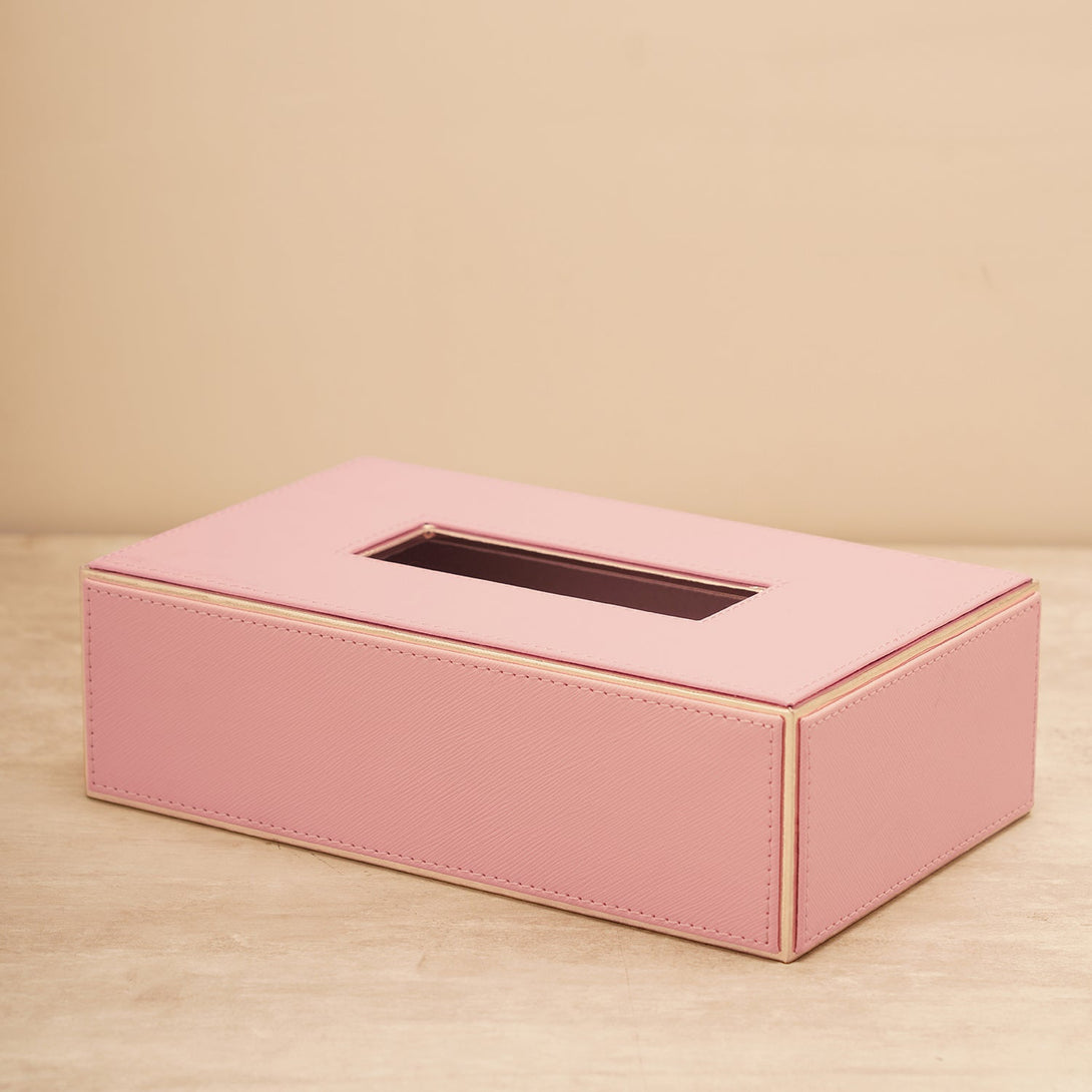 Shop Pink Faux Leather Tissue Box Cover at Best Price Online in India